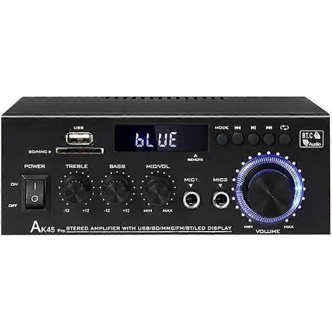 Amplificateur stéréo Bluetooth AK45 Pro, puissance maximale de 400 W, récepteur audio stéréo 2.0 canaux pour enceintes home cinéma - Prise US (1/5)