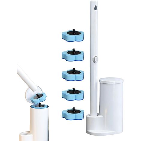 brosse WC avec lingette de rechange et solution nettoyante