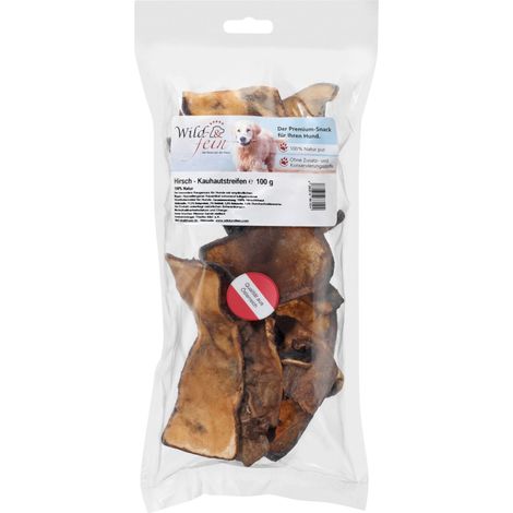 Wild & Fein Hirsch Kauhautstreifen 100 g - Kauartikel für empfindliche Hunde
