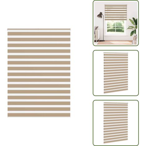 Zebrarollo Sandbraun 155x230 cm Stoffbreite 150,9 cm Polyester - Zebra-Jalousie - Zebra-Jalousien - Zebra-Rollo - Doppelrollo (1/5)