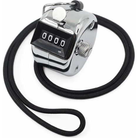 BDD Compteur manuel - Compteur mécanique en métal - tient dans une main - avec cordon en nylon