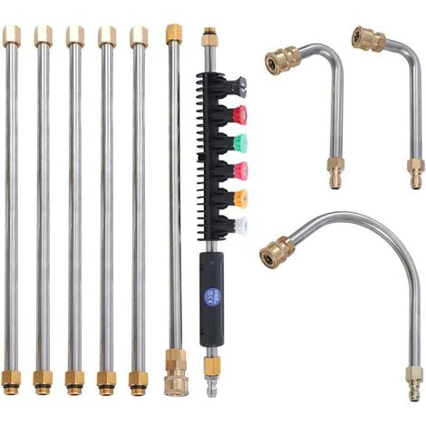 10-piece roof cleaning spray gun, 1/4" quick-connect coupling, gutter cleaning kit (1/4)
