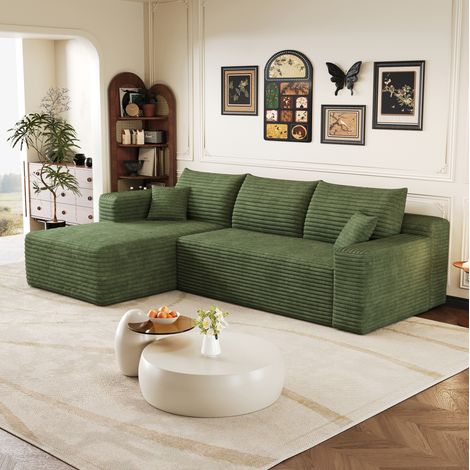 Divano angolare chaise longue reversibile tessuto OKMYHOME (1/5)