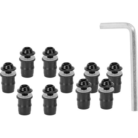 Kit 10 pièces Vis Boulons M5x16mm/0,6in pour Pare-brise Moto Écran Universel avec Clé Noire (1/5)