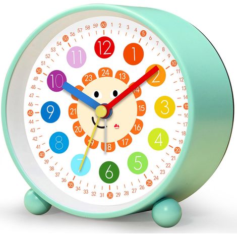 Réveil Enfant Silencieux sans Tic-Tac, Réveil Analogique pour Apprentissage, Horloge Éducative Garçons et Filles, Facile à Lire, Cadeau Noël Anniversaire pour Enfants à Pile (1/5)