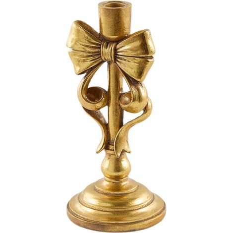 EDG Enzo De Gasperi Portacandela Natalizio con Fiocco H24x11,5x11,5 cm Oro Scuro – Decorazione di Natale (1/2)