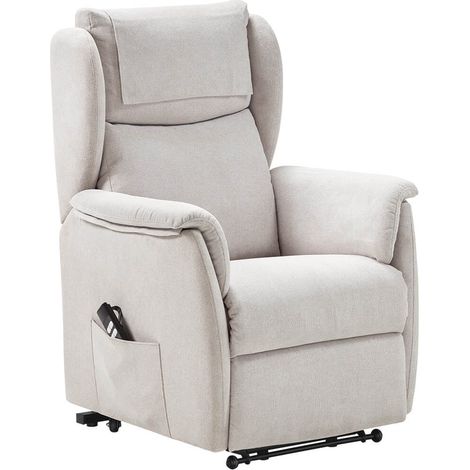 ORENSE - Fauteuil Relax Electrique Releveur Tissu Gris Clair (1/5)