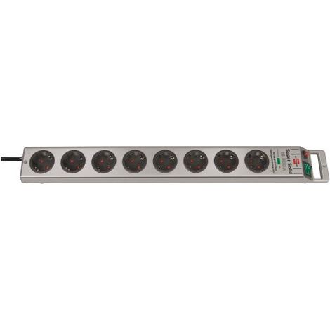 Regleta Brennenstuhl Super-Solid Line plateada 8 tomas