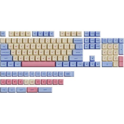 Touches de Clavier Mécanique Design Xda Mignon Style Coton en Pbt Ensemble de 132 Simple à Utiliser et Pratique pour Clavier de Jeu (1/5)