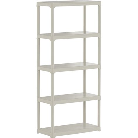 Étagère de rangement 5 niveaux 80x40x176 cm – Polypropylène lavable – Charge max 150 kg – Fixation murale possible – Anti-humidité (1/5)