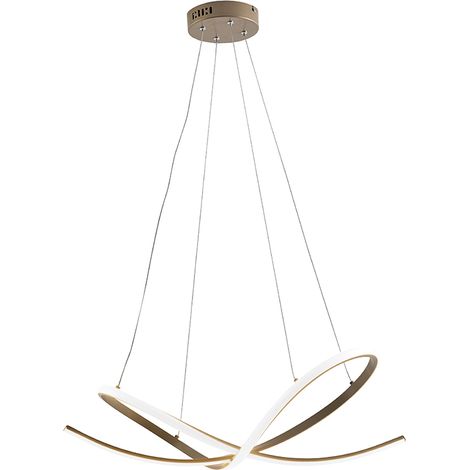SAVOY Sospensione a LED 45W 3000K in Alluminio Oro Satinato con Diffusore in Silicone - Lampada da soffitto di design professionale (1/5)