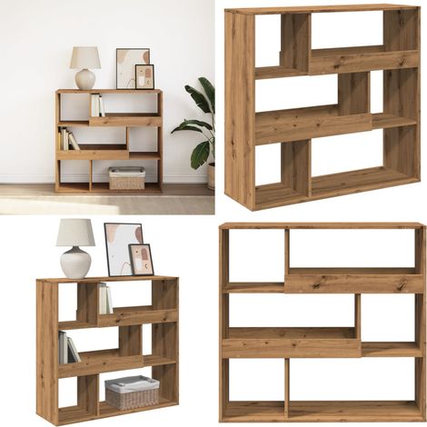 vidaXL Bibliothèque/Séparateur de pièce chêne artisanal 100x33x94,5 cm (1/5)