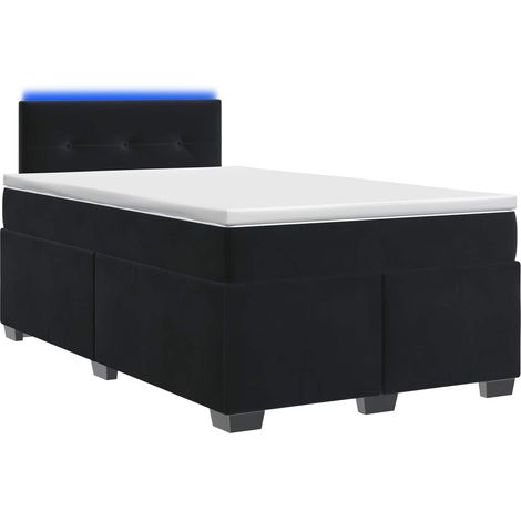 Cama con Base Tapizada, Colchón y Luz LED Negro 120 x 190 cm vidaXL (1/5)