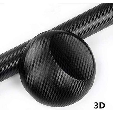 3D Film Vinyle (2PCS), 3D Autocollant Fibre Carbone adhésif Pour Voiture , Arrière Coque de Smartphone, Moto, Véhicule, fibre carbone vinyle autocollant 152 cm x 30cm Noir