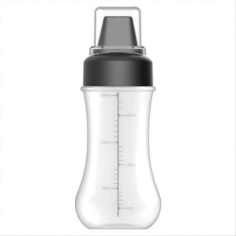 Schwarze, flexible Flasche für Ketchup, Salatbehälter mit auslaufsicherem Verschluss (1/5)
