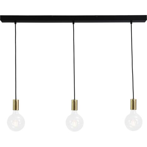 Lampe à suspension Concepto 3 lumières noir avec or - 2237-02-100-3 (1/3)