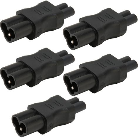 Lot de 5 adaptateurs secteur IEC320 C6 vers C7 pour boîtiers PDU, onduleurs et prises d'ordinateur (1/5)