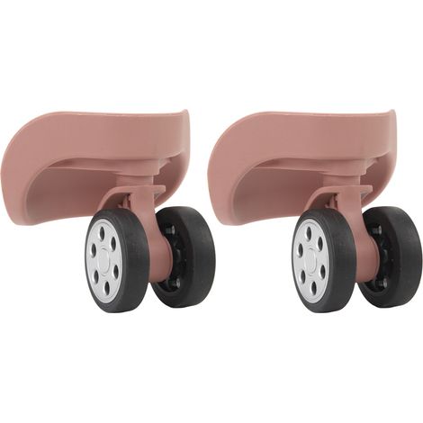 1 paire de roulettes universelles pour valise, silencieuses et résistantes à l'usure, couleur or rose. (1/5)