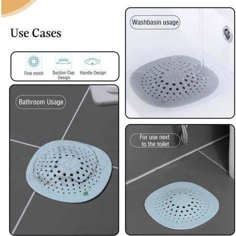 Filtre De Drainage - Pour Baignoire Evier Lavabo - Base A Ventouses - Maille Fine - Lot De 5 (1/5)