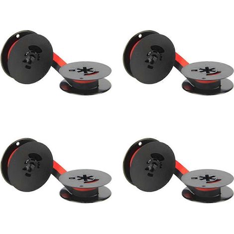 4 rouleaux de ruban pour machine à écrire, bobine double, encre de rechange pour la plupart des machines à écrire (noir et rouge) (1/5)