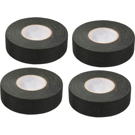 4 Stück schwarzes Auto-Klebeband (1,5 cm x 15 m) – Auto-Gewebeband, Hochtemperatur-Klebeband, robustes schwarzes Klebeband, Gewebeband