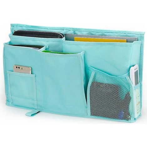 vert-organisateur De Lit - 8 Poches Sac De Rangement Suspendu De Chevet Avec Sangle Pour Telephone Mobile, Tablette, Livres, Mouchoir, Ideal Pour (1/5)