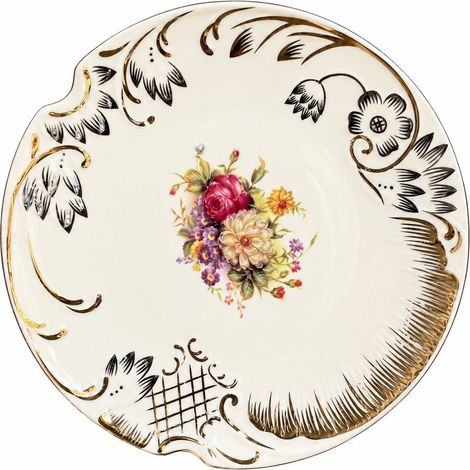 Assiette plate en céramique de 18 cm, motif jardin d'hibiscus, vaisselle (1/5)