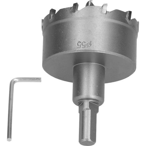 Foreuse Trépan Carbure 55mm TCT Ouverture de Trous pour Plaque Inox Métal Haute Résistance (1/5)