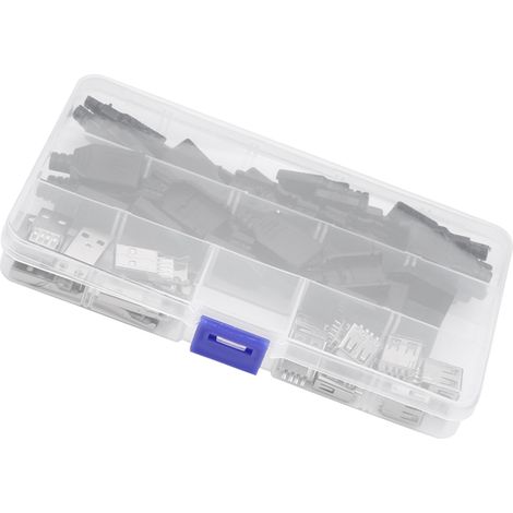 20 Stück/Set USB Typ A 2.0 4-Pin-Anschlussadapterstecker, schwarzes Kunststoffgehäuse