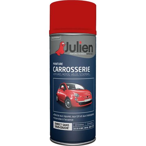 Peinture aérosol pour Carrosserie - Brillant Rouge Vif 37092 - 400 ml - Julien