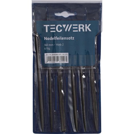 Juego  de  limas  de  aguja  L.160mm  Corte  2  6  pzs.TECWERK (1/2)