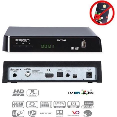 SEDEA DÉCODEUR SATELLITE TNTSAT – ST 5200 HD (VENDU SANS CARTE TNTSAT, SUR ASTRA 19.2°)