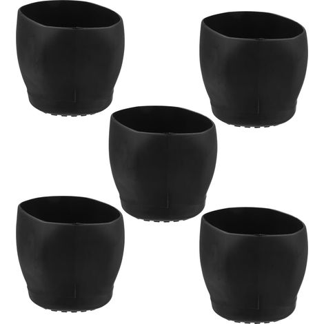 Lot de 5 protections en plastique noir pour pieds chaise bureau, (1/5)