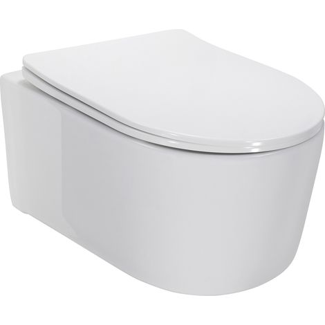 ADIGE WC suspendu avec abattant frein de chute Blanc (1/5)