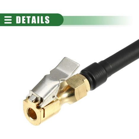 Pièce de pompe à pied Tuyau Rallonge Valve Universel Longueur tuyau 10 cm Cuivre Acier Caoutchouc Noir (1/5)