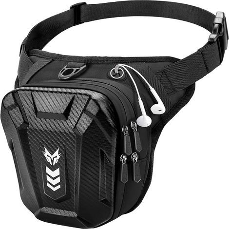 Sac De Cuissarde - Polyester Impermeable - Pour Moto VTT Randonnee - Ajustable 32-70 Cm - Noir - 1 Piece (1/5)