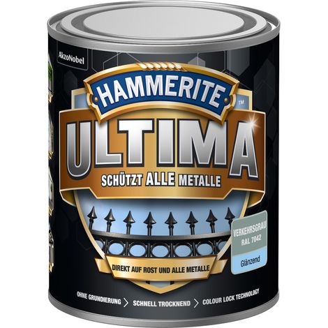 Hammerite Metallschutzlack Ultima Glänzend, Verkehrsgrau, RAL 7042, 750 ml (1/5)