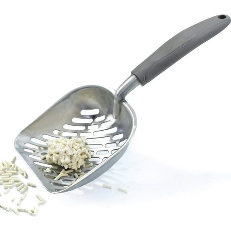 Pelle À Litière Pour Chat - Alliage D'aluminium Massif - Fentes De 0,5 Cm Et Poignée Ergonomique - Taille Jumbo 34,5 Cm (1/4)