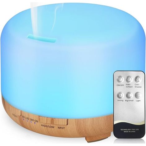 500ml Essential Oil Diffuser, Electric Ultrasonic Aromatherapy Humidifier, Romantic 7 Color LED Light - Great Gifts for Christmas and New Year MUMU