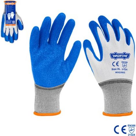 Gants WADFOW XL texturés sans couture en latex avec paume - Paquet de 12 unités