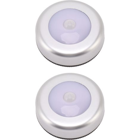 Bewegungsaktiviertes Nachtlicht mit Augenschutz, kleine runde LED-Induktionslampe für Kleiderschrank, Schublade oder Nachttisch (2er-Pack), weißes Licht (1/5)