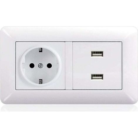 Mehrfach-USB-Wandsteckdose, USB-Ladegerät mit 1 AC-Ausgang, 3 USB-Anschlüssen, Wandstecker kompatibel mit iPhone/iPad, ideal für Schlafzimmer, Büro, Zuhause (Weiß, Bogen)