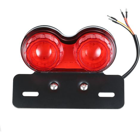 Luz trasera LED universal para motocicleta, intermitente, luz doble para remolque, luz de freno, soporte para matrícula (1/5)