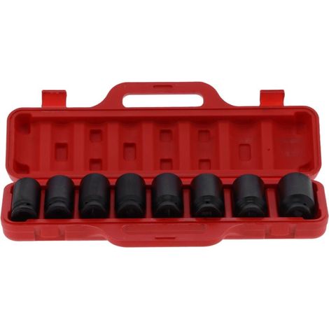 Impact Sockets Set da 8 pezzi, 6 punti, HighTorque, acciaio al cromo vanadio profondo, utensile per auto (sistema metrico) (1/5)