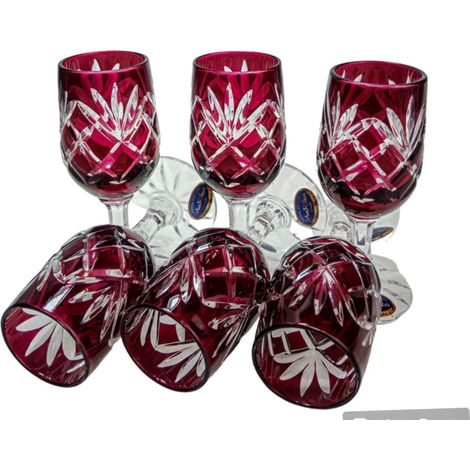 Vasos de vodka Ruby Crystal de 25 ml con diseño de piña (1/5)