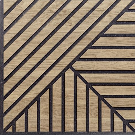 Ensemble de 5 panneaux muraux insonorisants en MDF effet chêne Aurora 55 x 55 cm – Acoustiques et thermiquement isolants – Installation flexible – Sanitec (1/5)