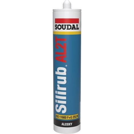 Silirub AL2T - Mastic silicone neutre construction et vitrage - Soudal - Cartouche de 300 ml Beige
