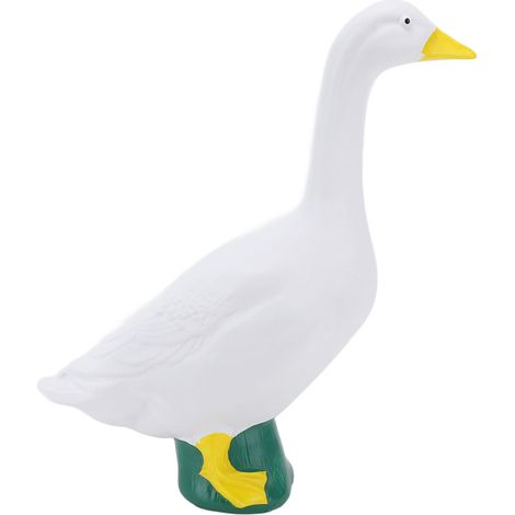 18 cm große weiße Gänsestatue aus Kunstharz, dekorative Figur für Garten, Veranda oder Büro.