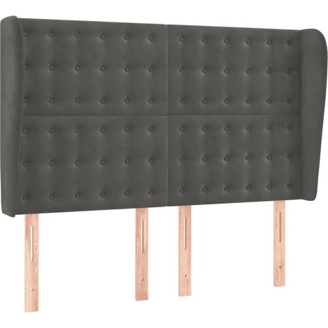 Maison Exclusive - Cabecero con orejas de terciopelo gris oscuro (1/5)