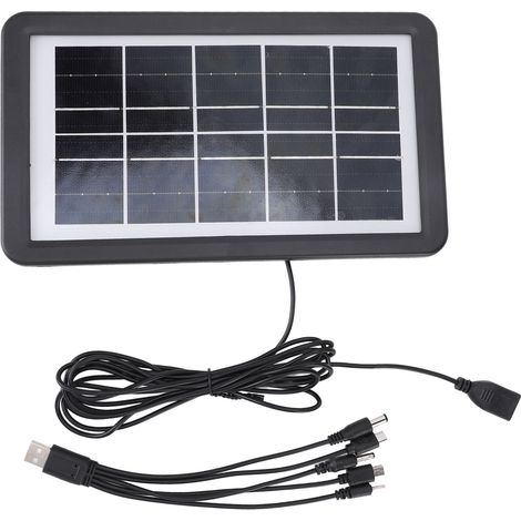 Ortviai Panneau Solaire Portable 4,5 W IP68 Étanche avec Câble 1 vers 5 pour Camping et Randonnée (1/5)